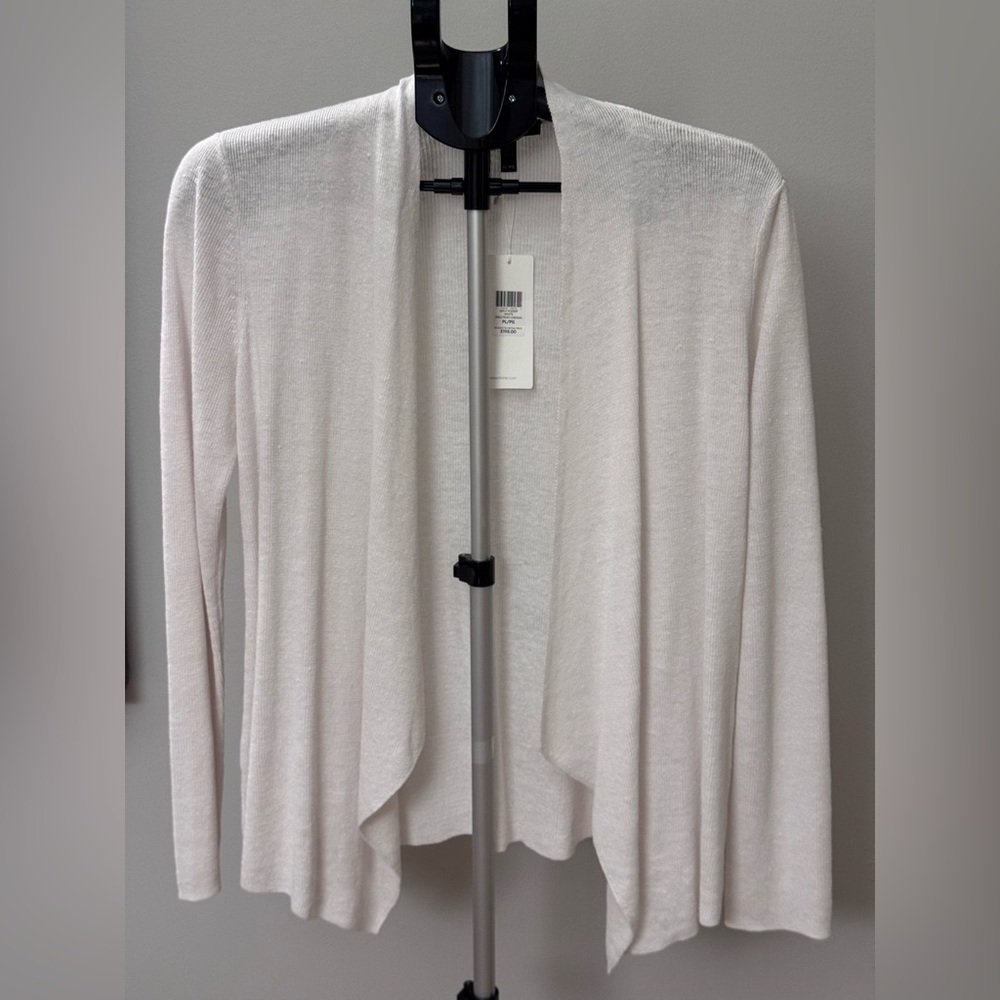 Eileen Fisher White Angle Front Cardigan Size L